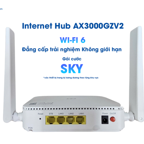 mặt sau thiết bị wifi 6 Ax3000gzv2 ở gói cước internet sky của fpt
