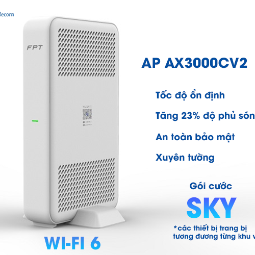 thiết bị wifi 6 Ax3000cv2 ở gói cước internet sky của fpt