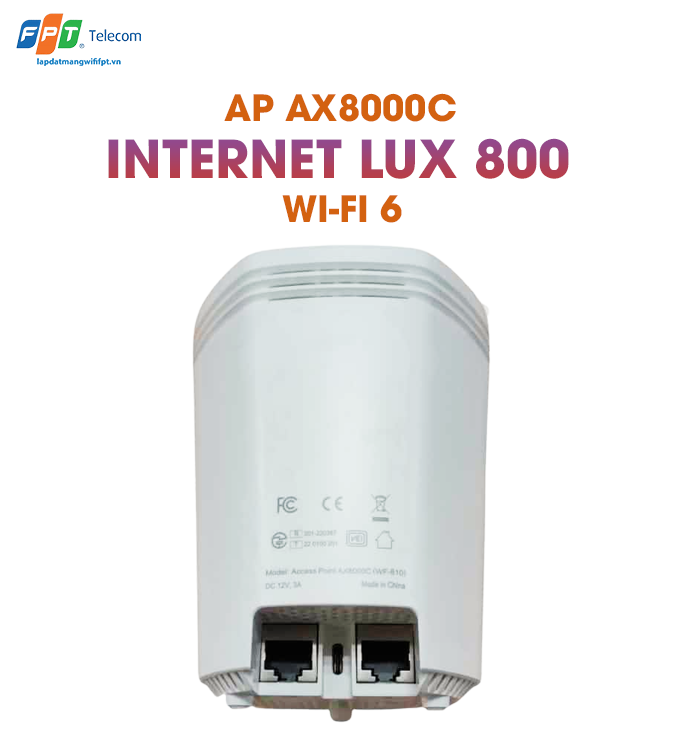 hình ảnh mặt sau AP ax8000c được trang bị khi khách hàng đăng ký dịch vụ internet Lux 800 của FPT