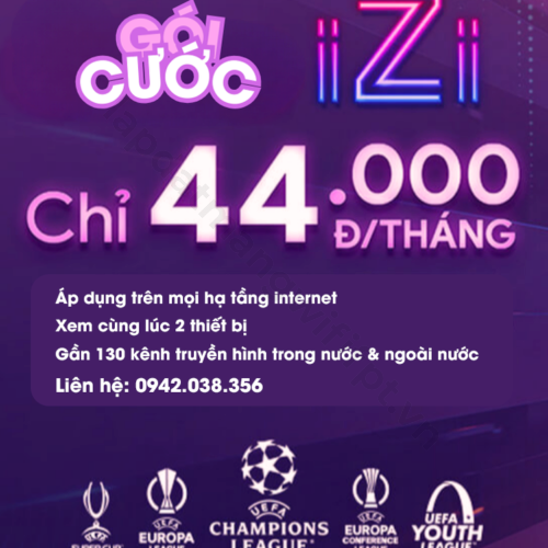 gói cước truyền hình izi của fpt play chỉ với 44k / tháng