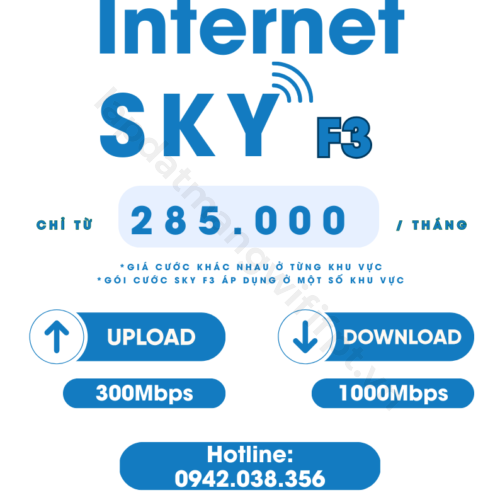 gói cước internet sky f3 của fpt giá chỉ từ 285k / tháng, áp dụng ở một số khu vực