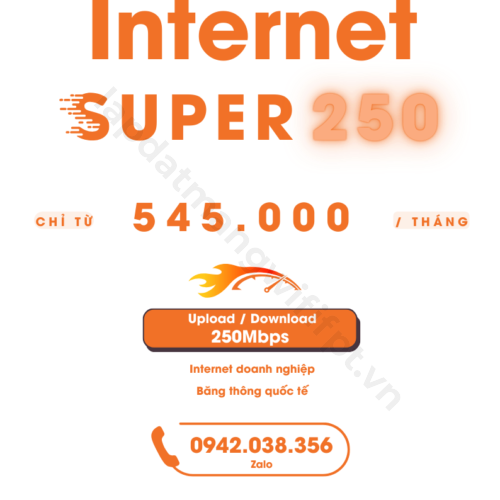 gói cước internet 250 của fpt dành cho khách hàng doanh nghiệp chỉ với 545k / tháng