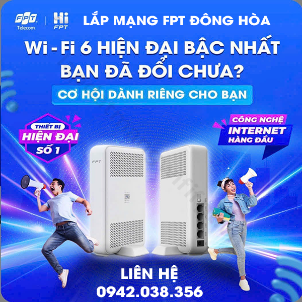 wifi 6 hiện đại của fpt đã có mặt ở thị xã Đông Hòa